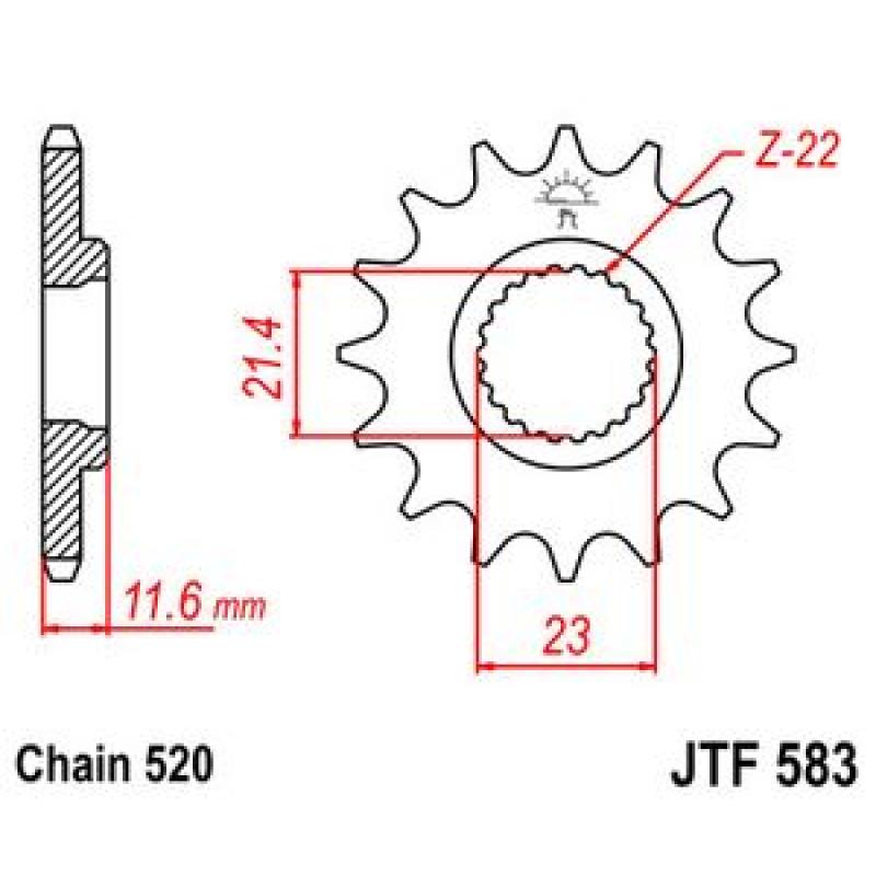 Купить Звездочка передняя JT Sprockets (шаг 520 ) JT JTF583